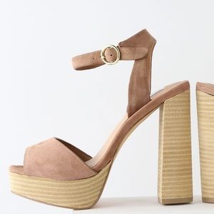 Platform sandals- Madeline Tan Suede